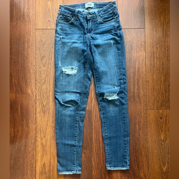 Paige Verdugo Ankle Distress Jeans size 24 - Picture 3 of 6